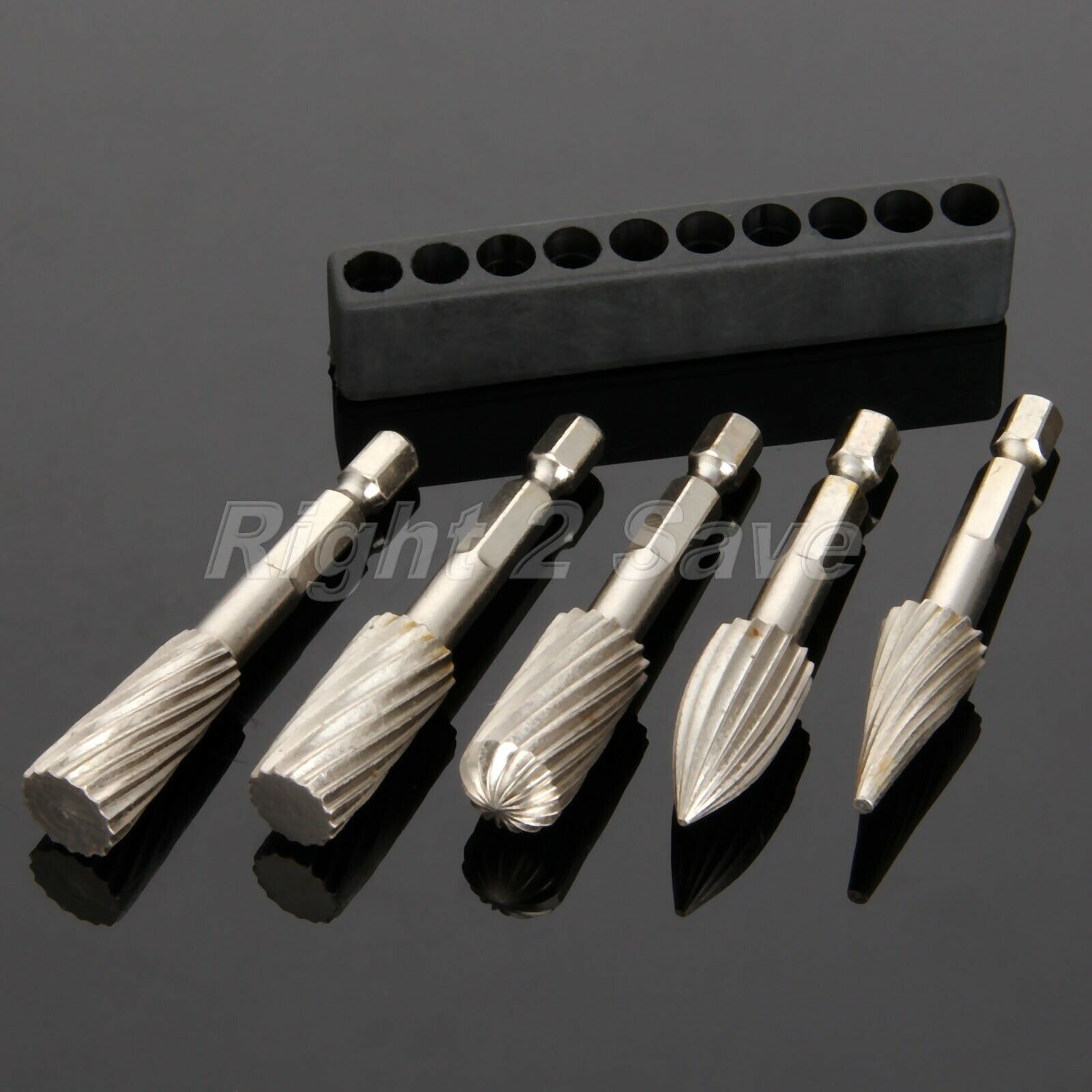 5 X 13MM Head Carbide Rotary Tools Point Burr Die Grinder 6.35mm Shank Kit New
