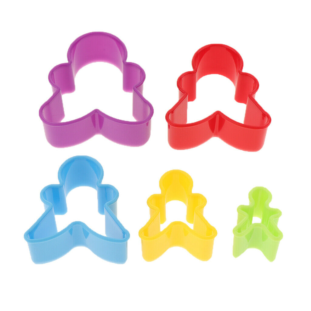 Gingerbread Man Cookie Cutters 5 Piece Random Colors Plastic Kitchenware