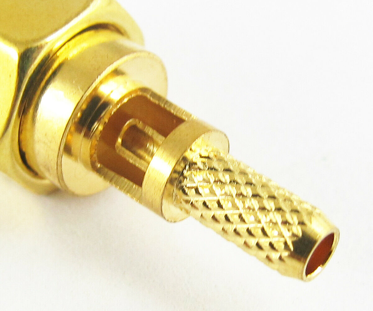 100pcs RF adapter connector SMA Male Plug Window Straight Crimp for RG174 RG316