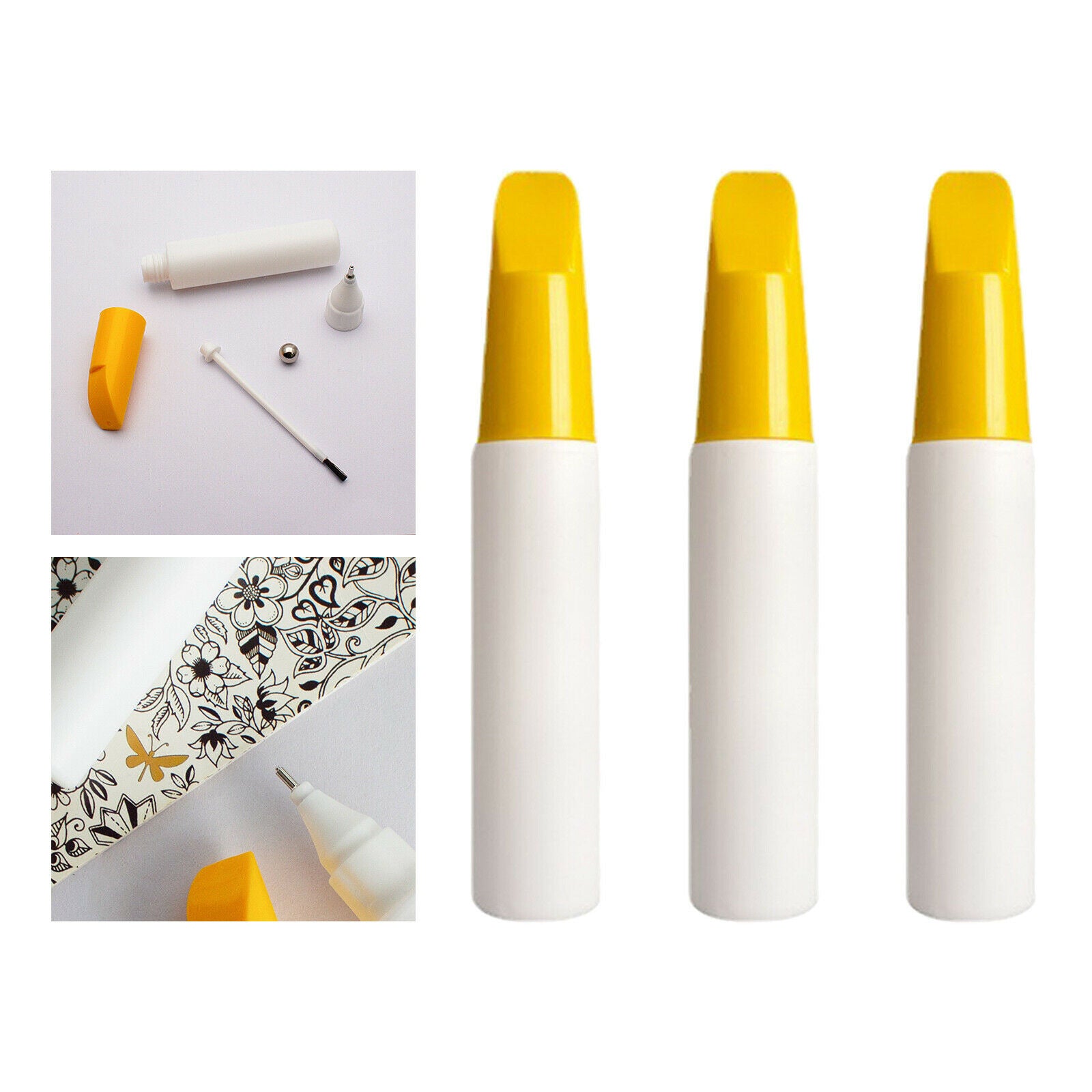 3 Pcs Refill Empty Bottle Paint Pen Drawing Markers Car Remover Accessories