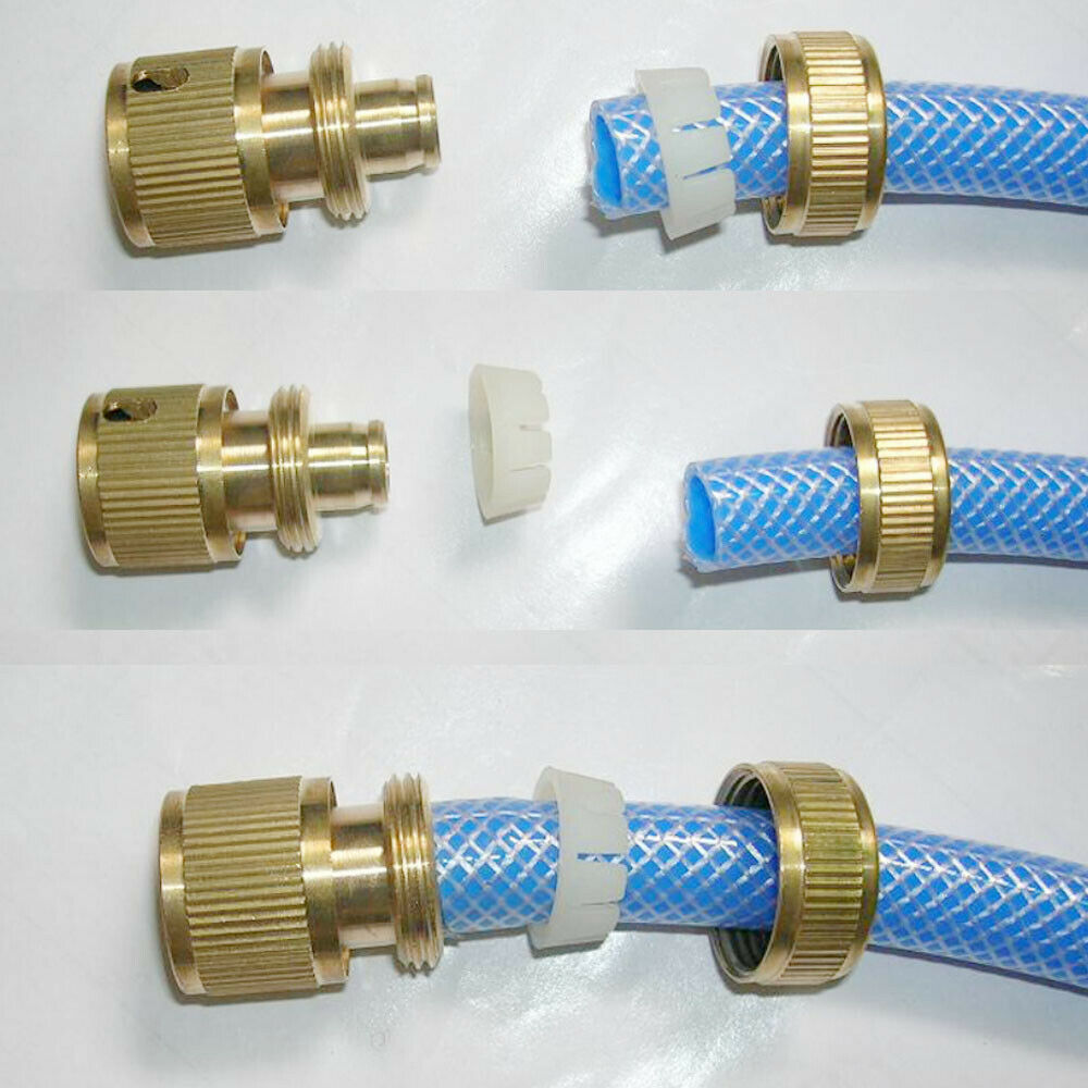 1/2" Brass Hose Connectors Garden Watering Water Hose Pipe Tap Adaptor Fitting