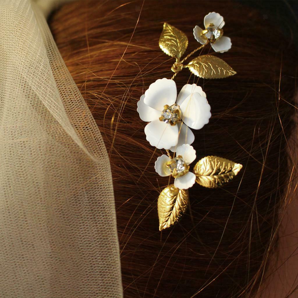 Foral Bridal Hair Clip With Imitation Pearls U Shape Jewelry For Wedding Party