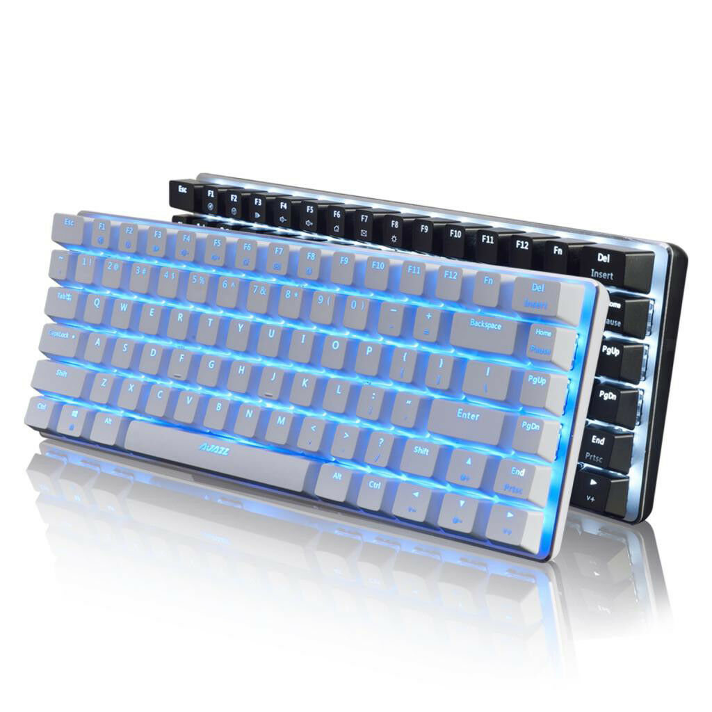 Gaming Mechanical Backlit Wired Esports Black Switch 82 Keys Keyboard White