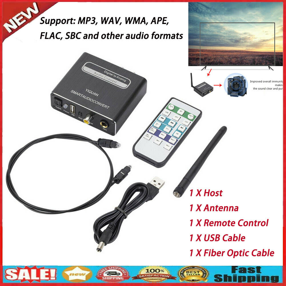 192kHz Digital to Analog Converter Bluetooth Coaxial DAC w/ Optical Adapter