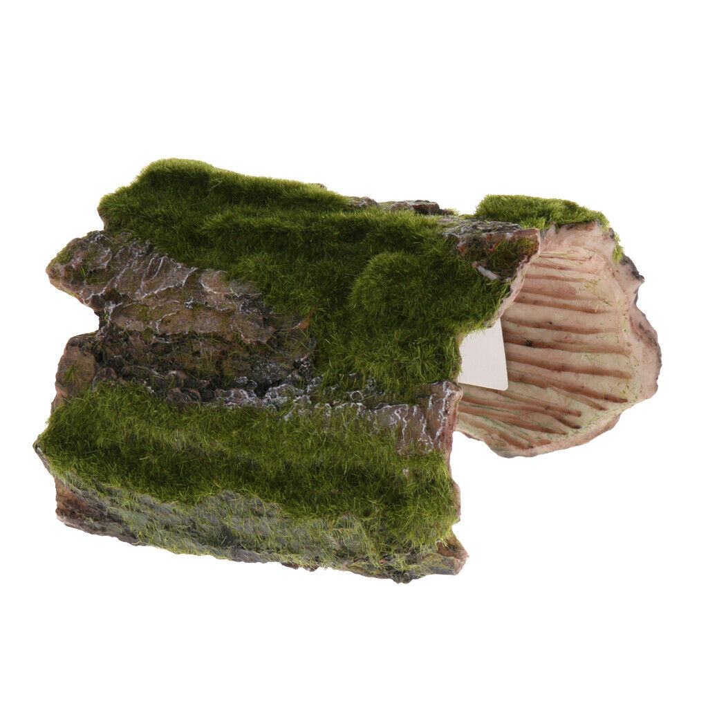 Tree Bark Bends Cave Vivarium Reptile Hide Aquarium Fish Tank Cave