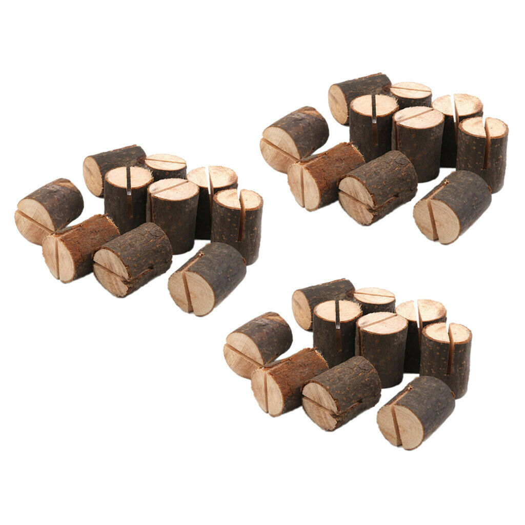 30Set Wooden Log Holder Table Number Rustic Birthday Party Baby Showers