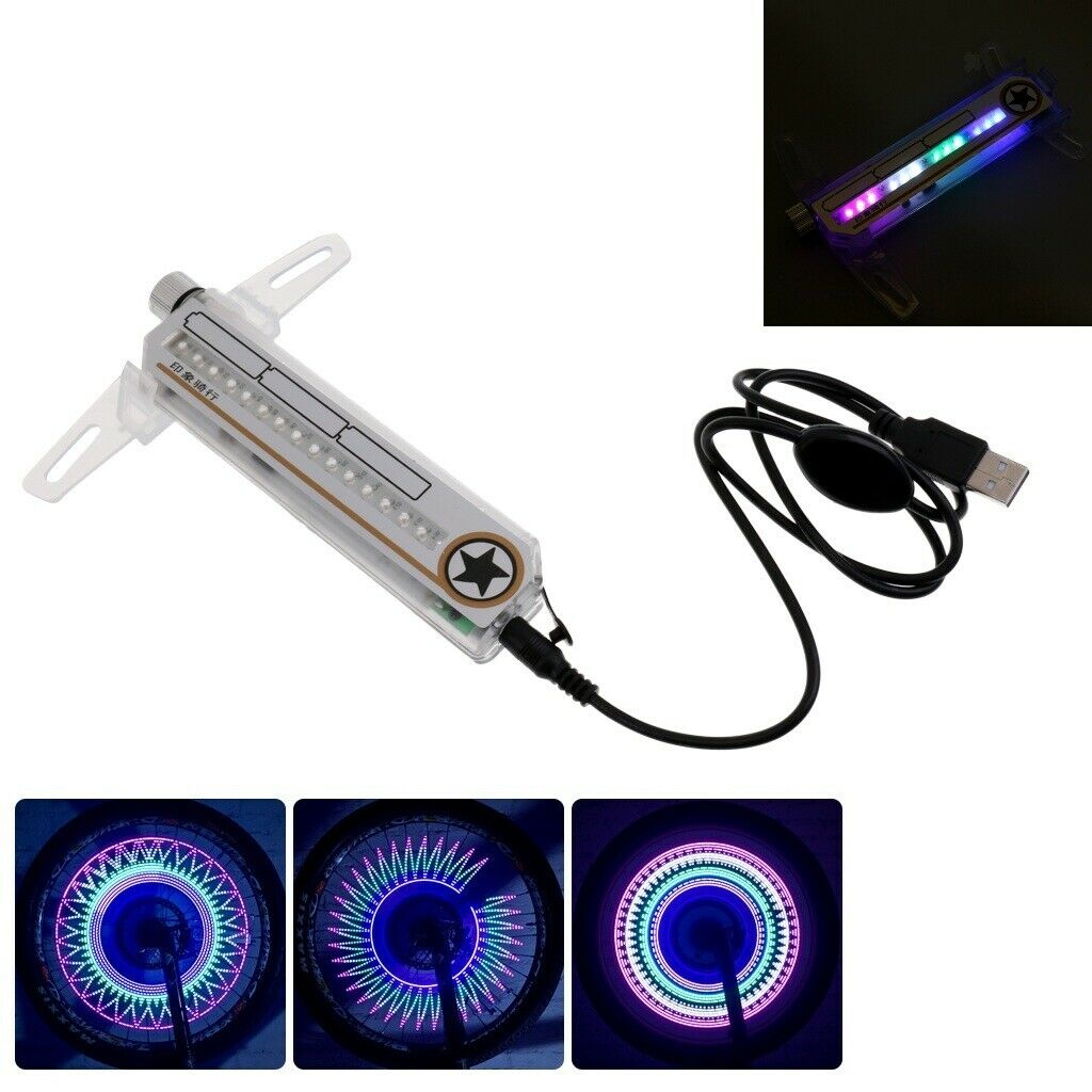 Bicycle Wheel Lights 16 LED Colorful Bike Spoke Lights DIY Pattern Design