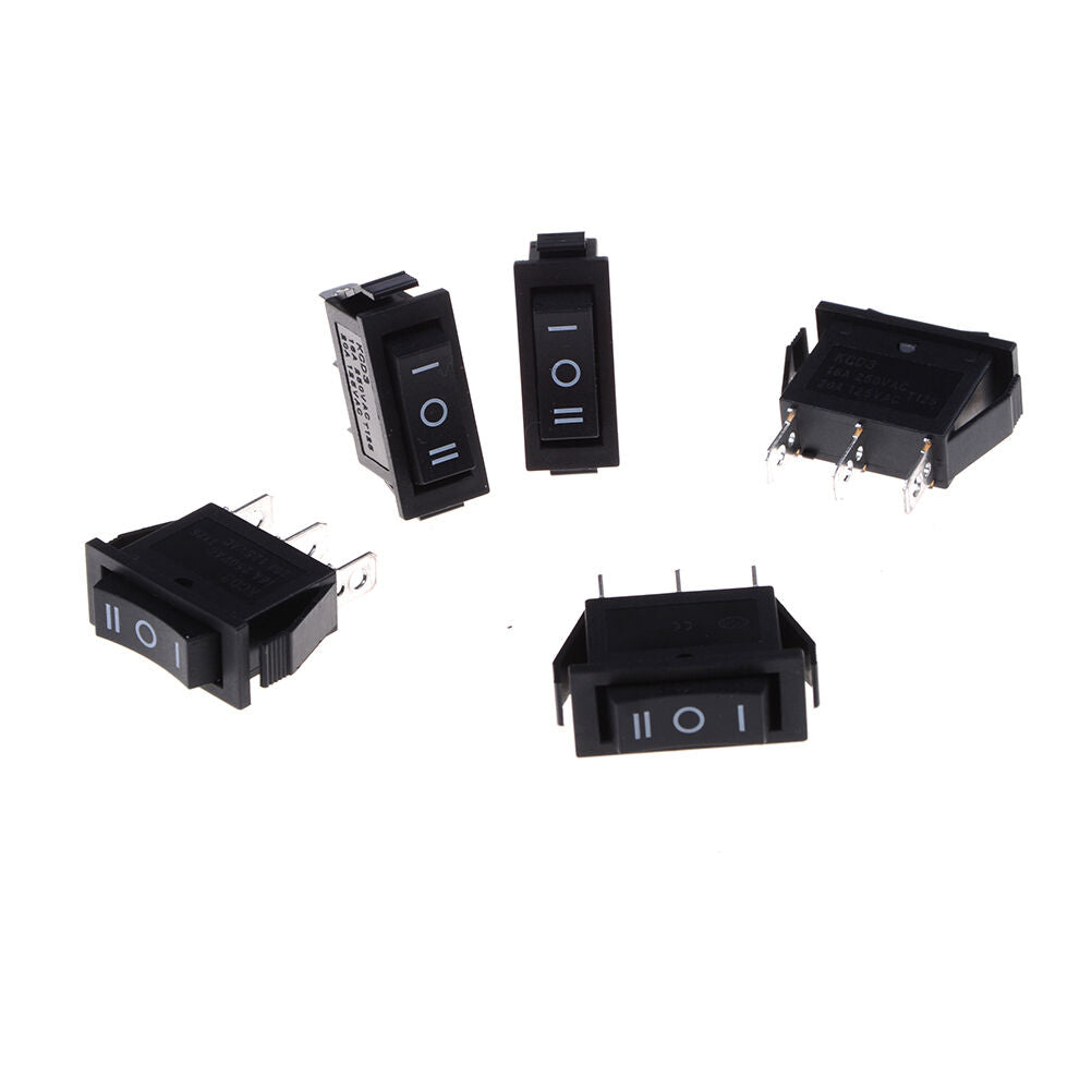5pcs x AC 10A/250V 15A/125V 3Pin SPDT ON-OFF-ON 3 Position Boat Rocker Switc WF