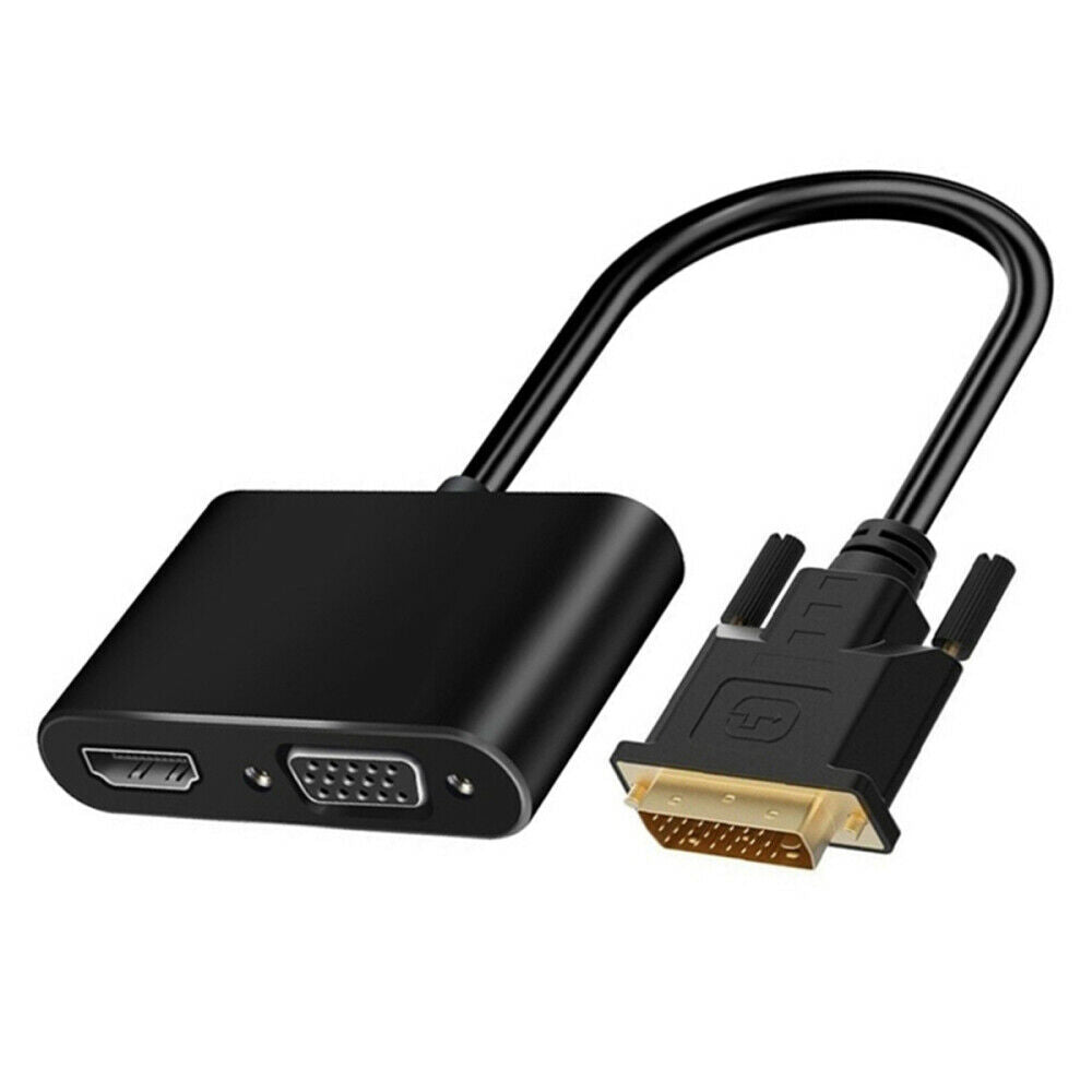 DVI to HDMI VGA Adapter Converter Support HDMI VGA Output Simultaneously