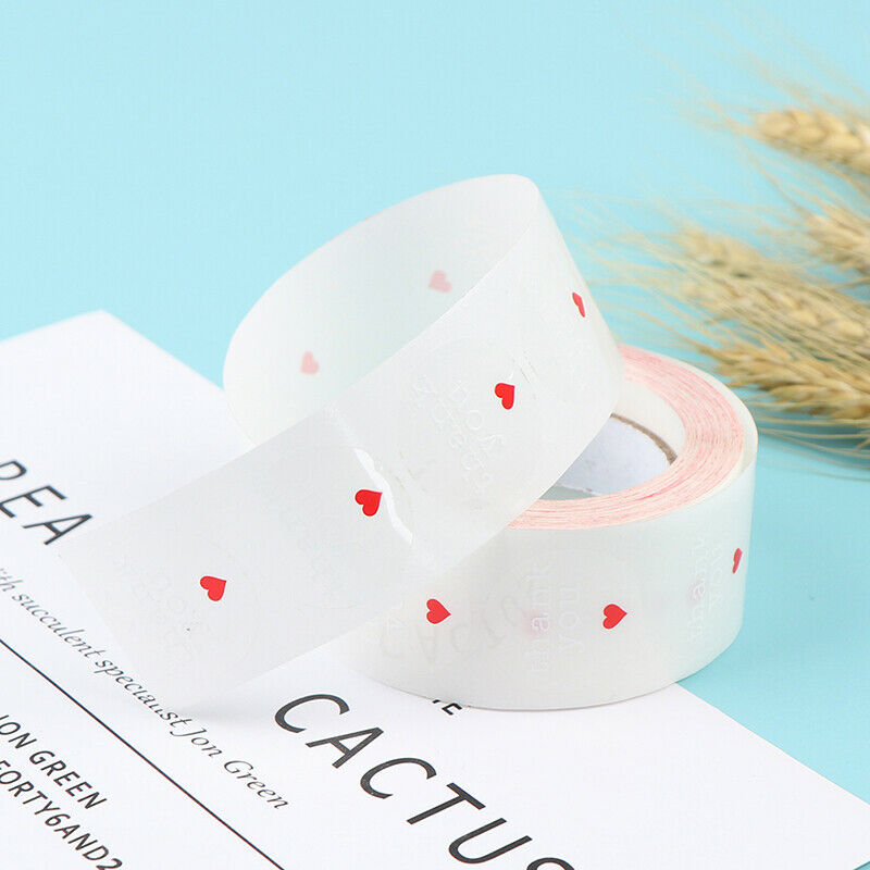 500Pcs Paper Seal Labels Thank You Stickers Handmade With Love Gift Bake .l8