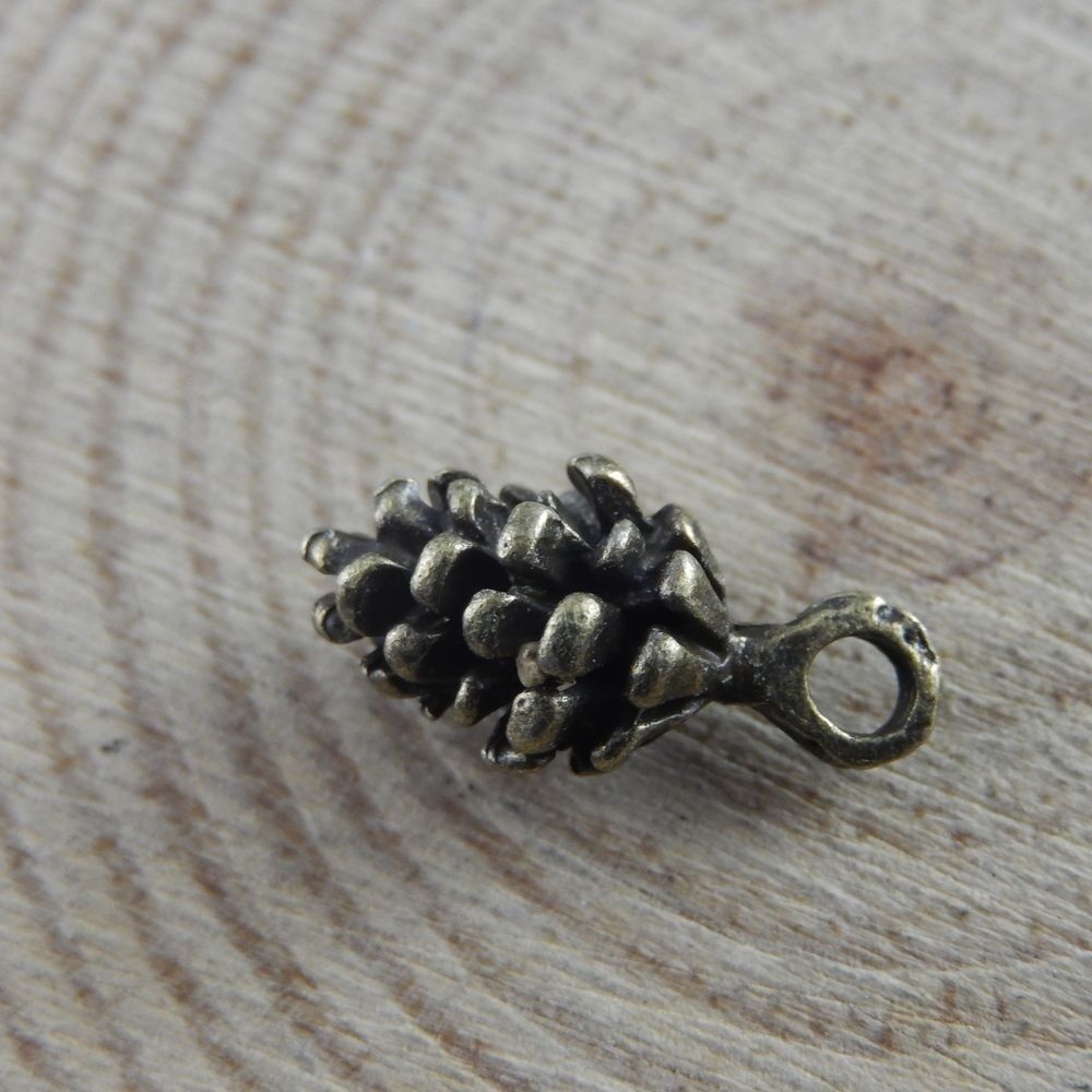 40 pcs Antiqued Bronze Alloy Metal Pine Cone Charm Handmade Jewelry Accessories