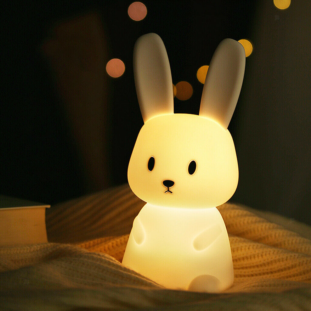 LED Silicone Night Light Rabbit Portable Touch Sensor Light for Kids Bedroom