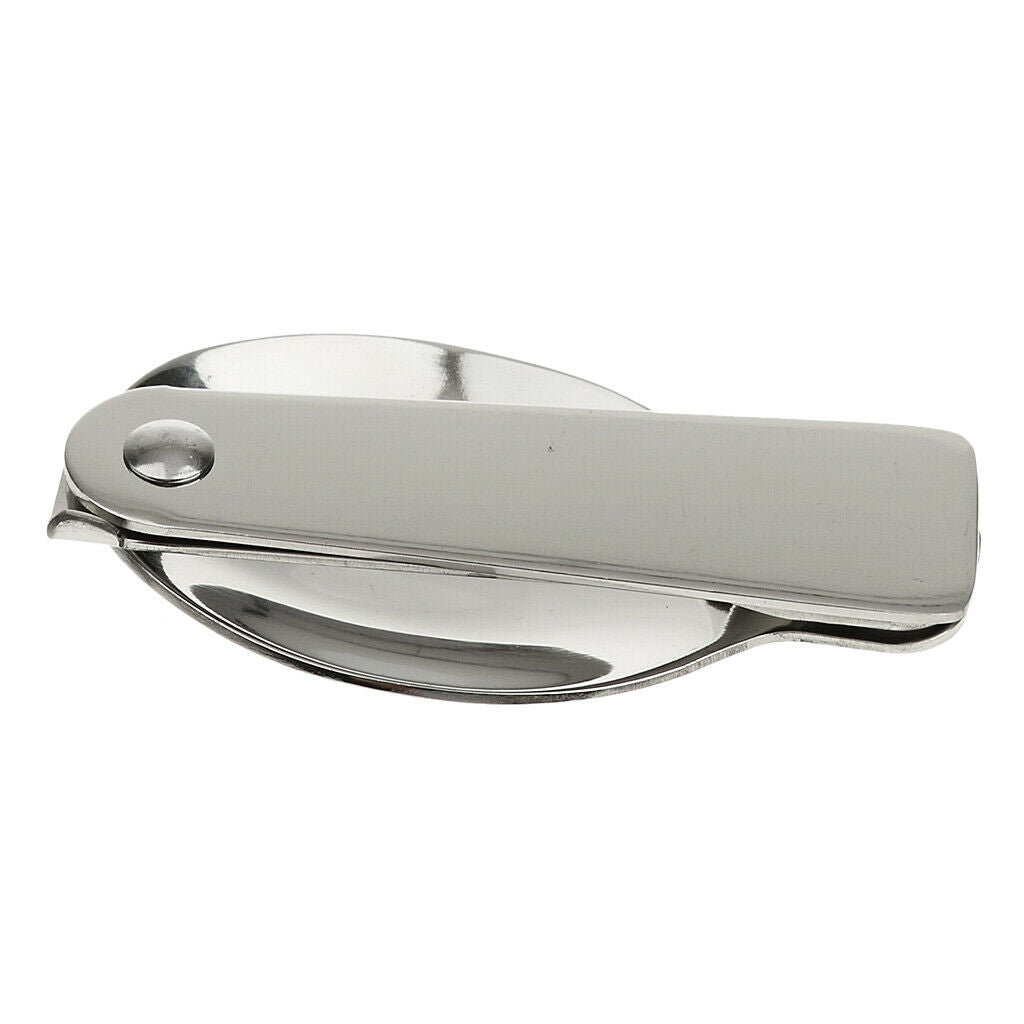 Stainless Steel Outdoor Foldable Spoon Tableware for Cookout Picnic 16cm