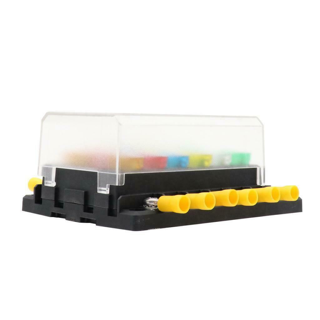 Car Boat Fuse Box Holder 12 Way  Fuse Holder Block LED Warning Indicator