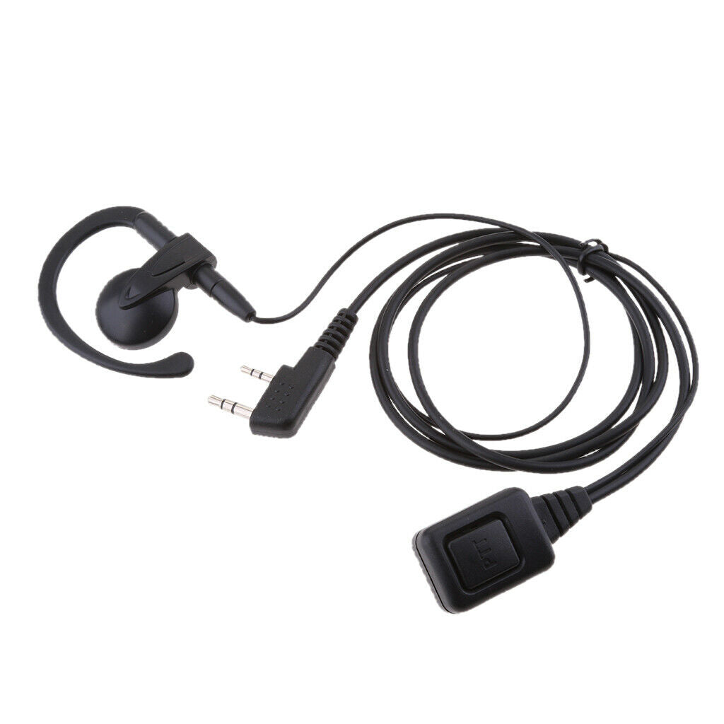 G-Shaped 2-Pin Headset PTT Mic Earpiece for Walkie Talkie Radio