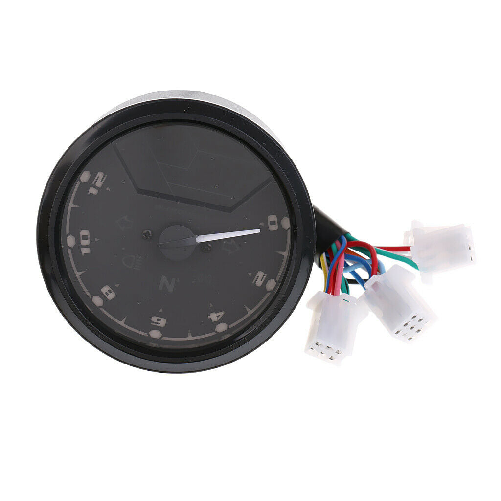 Universal 12000 RPM LCD Digital Speedometer with Odometer Tachometer Gauge 199