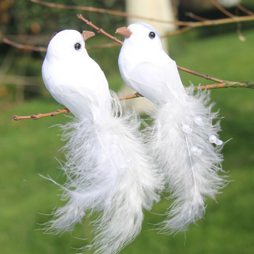 1Pcs Birds Simulation Artificial Feather Doves Feather Park Mall Orname.l8