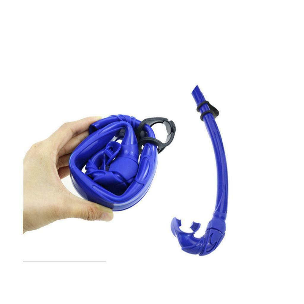 Silicone Roll Up Wet Snorkel for Underwater Scuba Diving Snorkeling blue