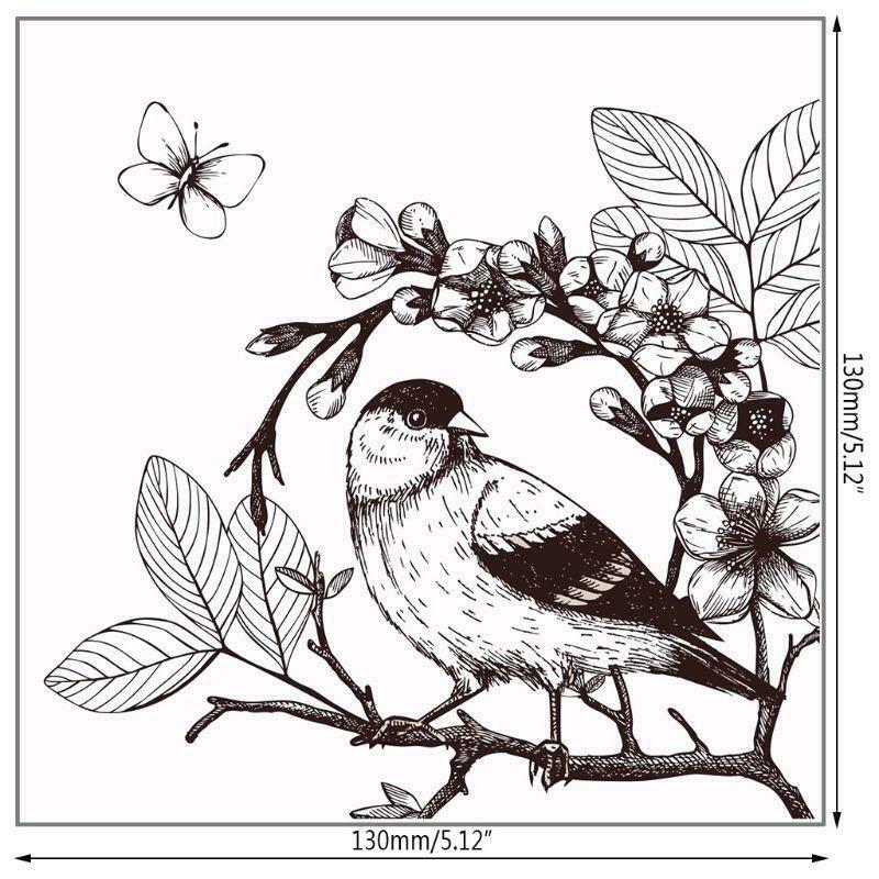 Flower Bird DIY Silicone Clear Stamp Seal Scrapbook Embossing Album Decor