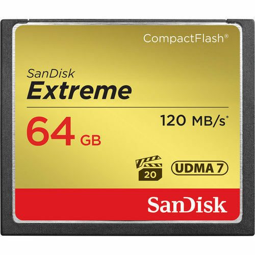 64GB SanDisk Extreme CompactFlash 120MB/S CF Card 800X SDCFXSB-064G UDMA7 4K R