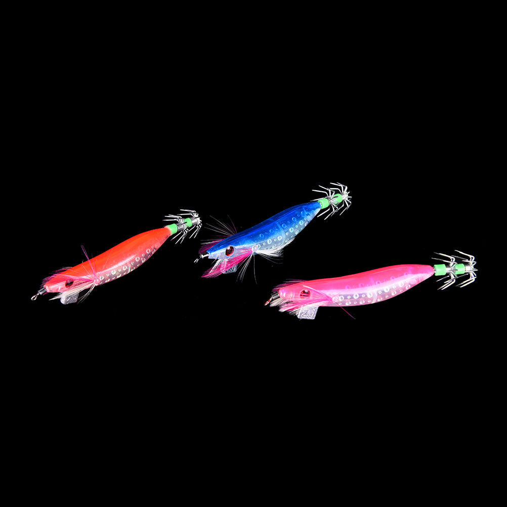 10cm Glow in Dark Luminous Fishing Lures Baits Squid Egi Shrimp jigs Hook.l8