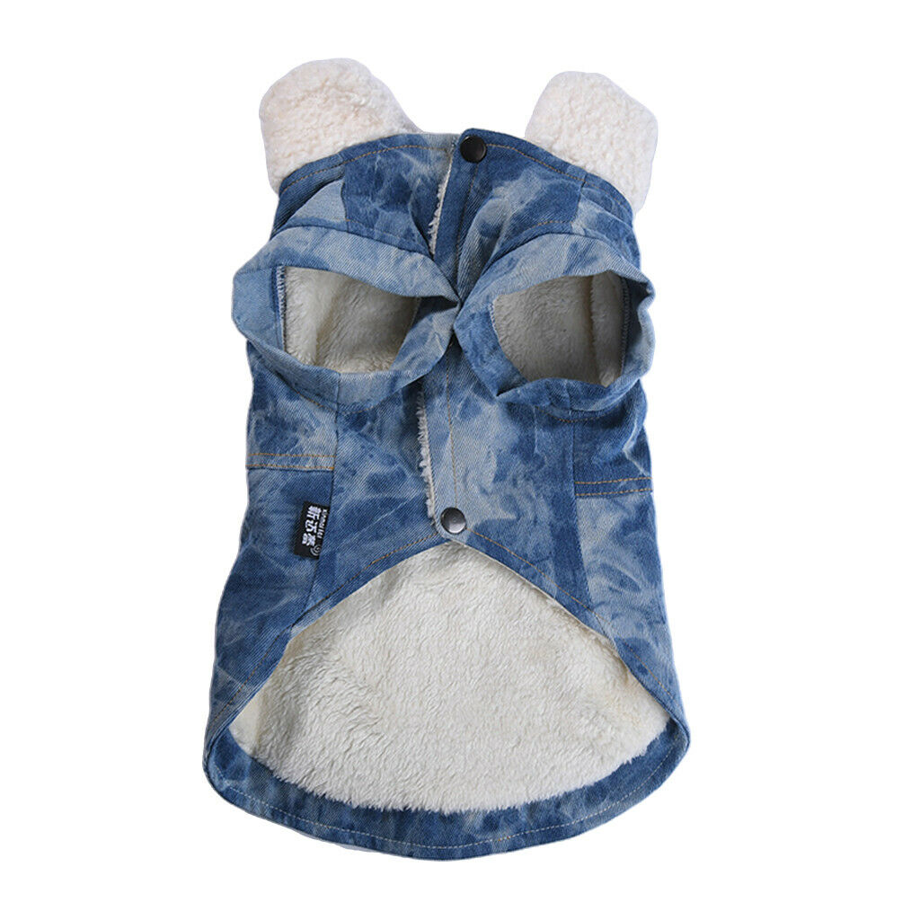 Puppy Winter Jacket Dogs Soft Jacket Apparel For Animals Puppies Blue-M
