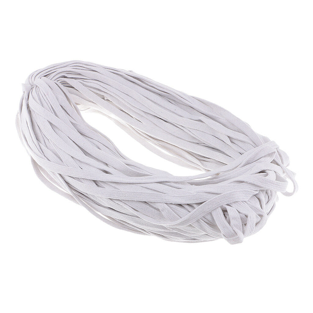 12mm Cotton Flat Draw Cord / Drawstrings / Drawcord String for Clothes White