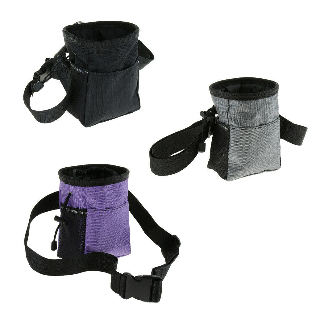 Multi-function Adjustable Shoulder Strap Dog Treat Pouch Training Bag black