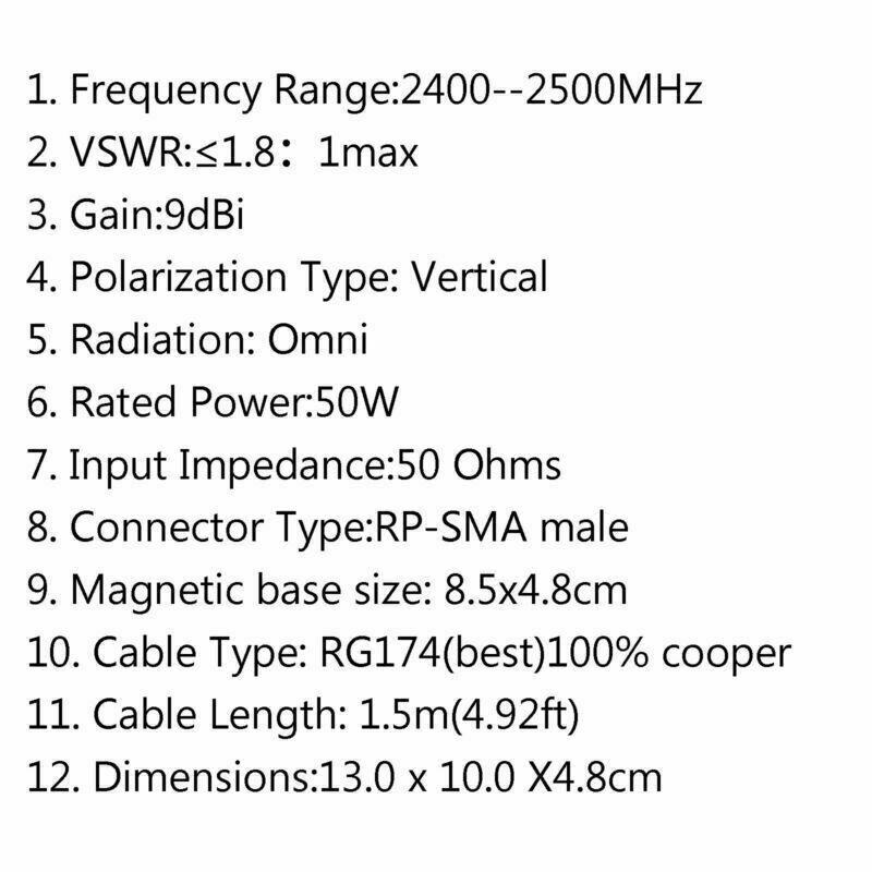 2.4GHz 9dBi Yagi Directional Antenna High Gain WIFI Router Booster w/ Cable .