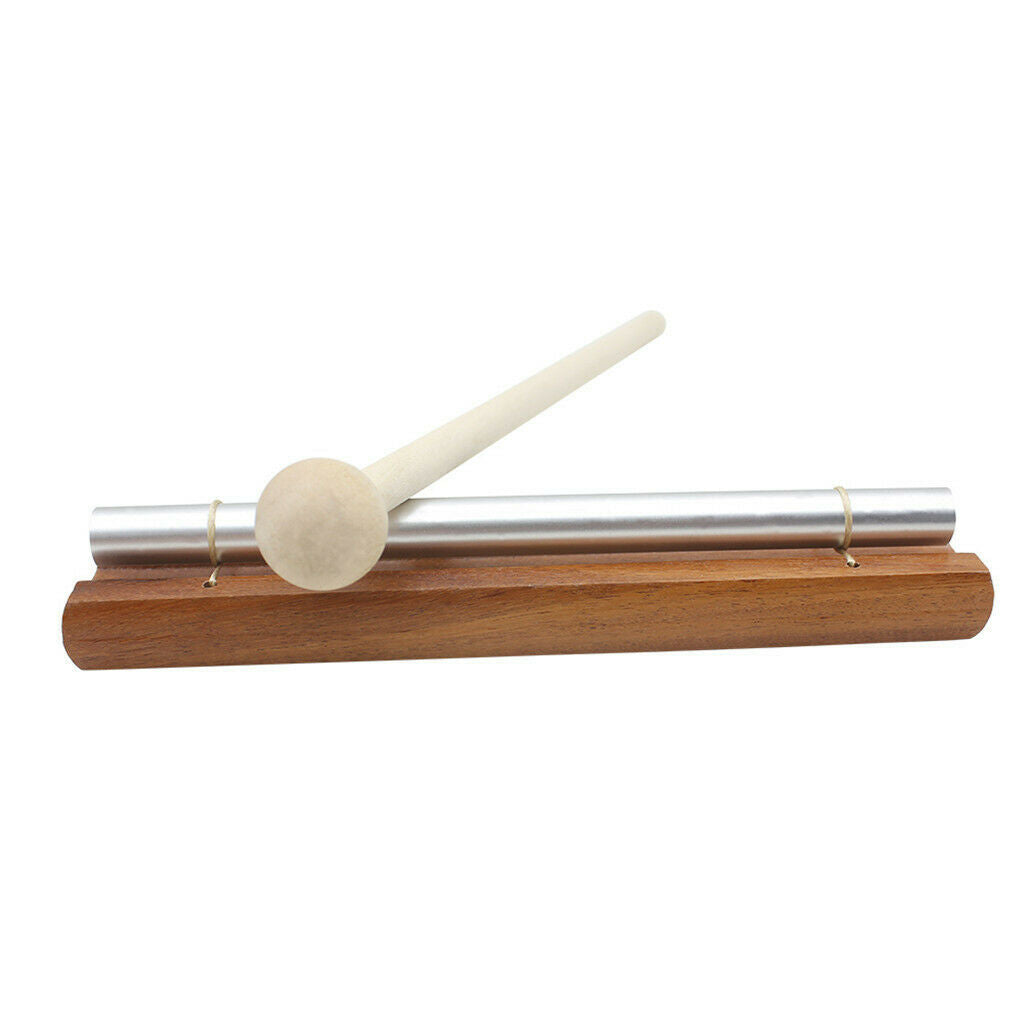 2 X Wooden Base  Chime W/ Mallet for Sound  Relax Musical Instrument