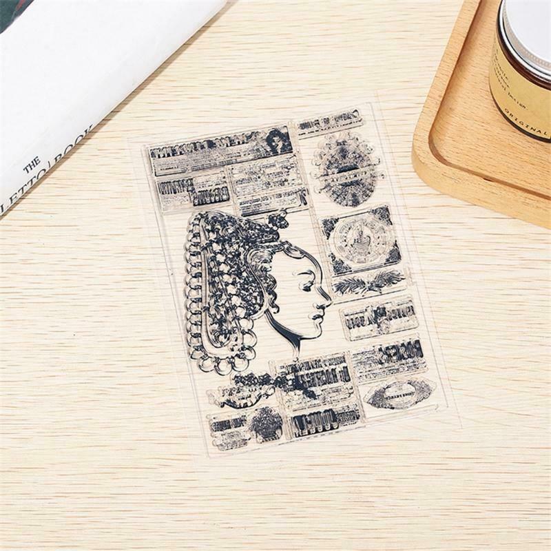 Lady Label Silicone Clear Seal Stamp DIY Scrapbooking Emboss Photo Album Decor
