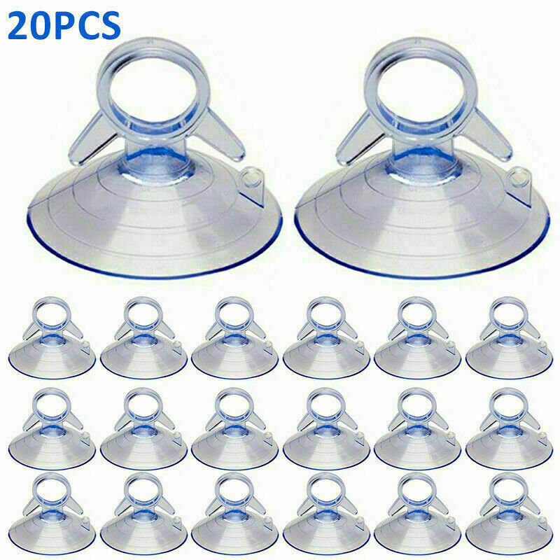 20PCS 45mm PVC Sucker Suction Cup Pads Car Sunshield Sun Shade Clear Hooks Tools