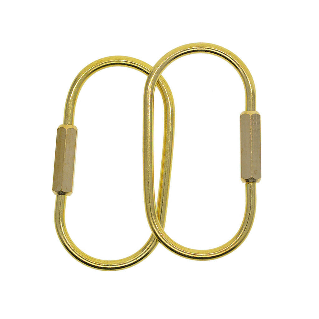 2Pc Screw Lock Clip Brass Key Chain Key Ring Home Car Key Holder Accessories