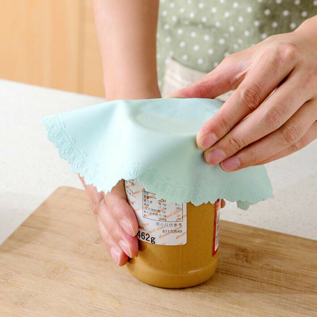 Reusable Silicone Kitchen Food Wrap Seal Bowl Cover Food Fresh Keeping Blue