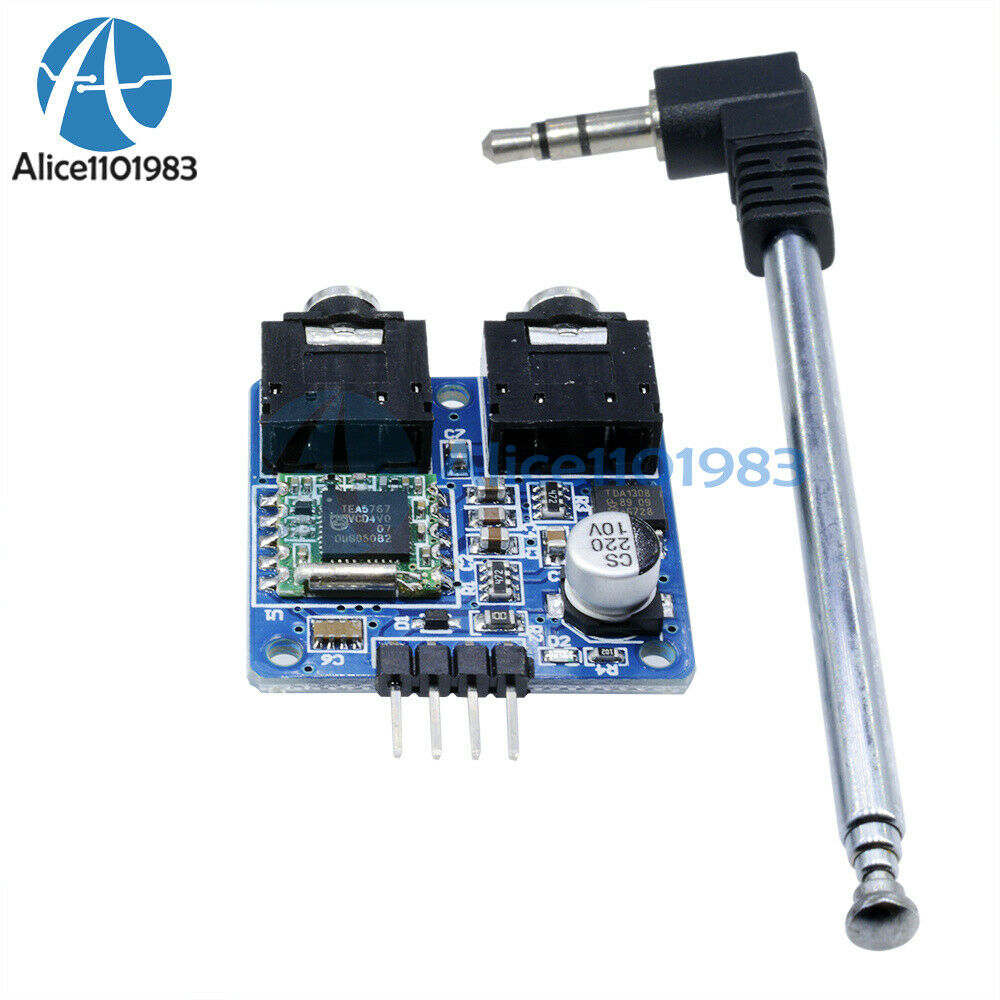 2PCS TEA5767 76-108MHZ FM Stereo Radio Module +Cable Antenna for Arduino