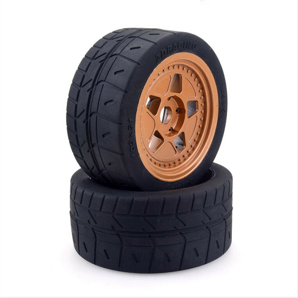 2 Pack of RC Car Rubber Tires for ARRMA ZD Racing 1:7 RC Drift Car Parts
