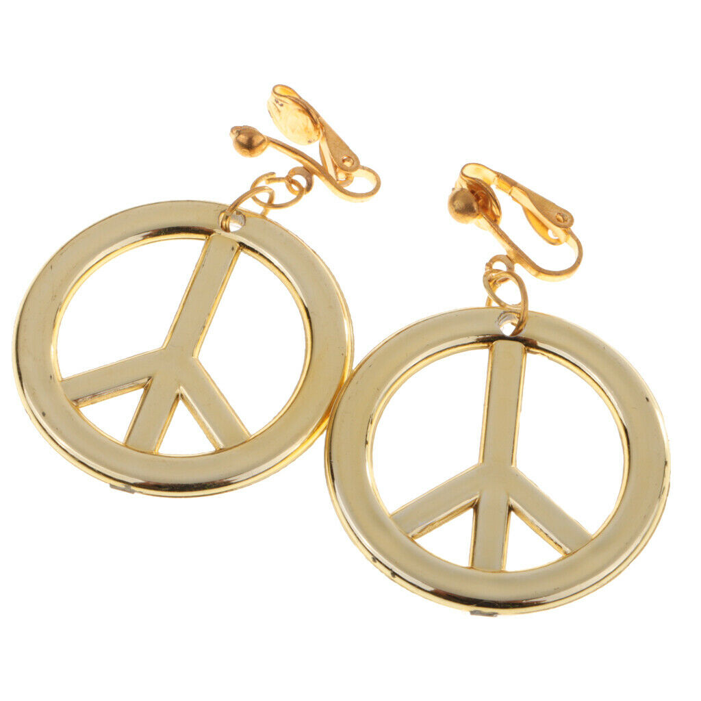 Women Lady Hippie Headband Peace Earrings Kit Party Costume Dress Gift New