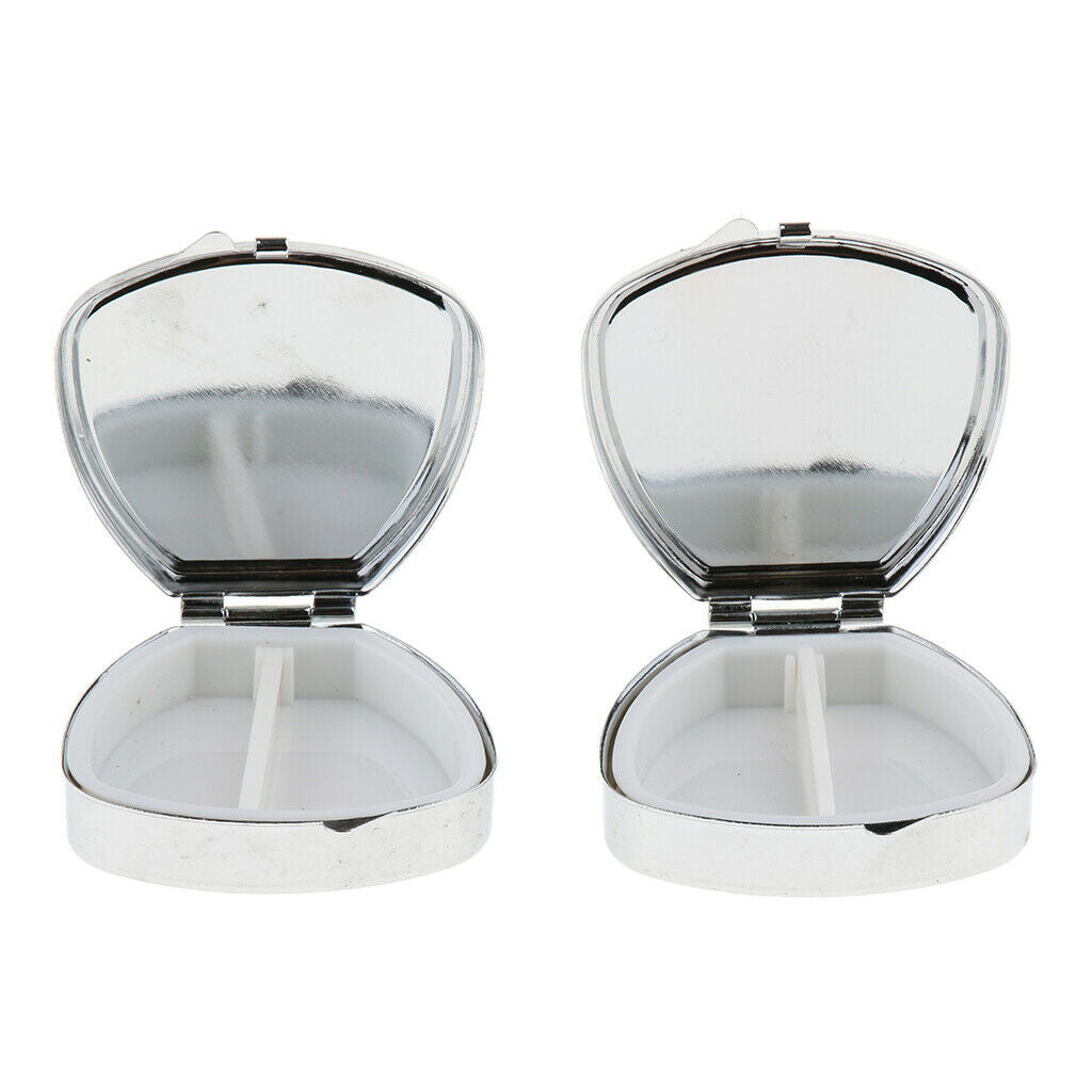 2 PCS Mini Travel Metal Pill Box Medicine Organizer Container Storage Box 03
