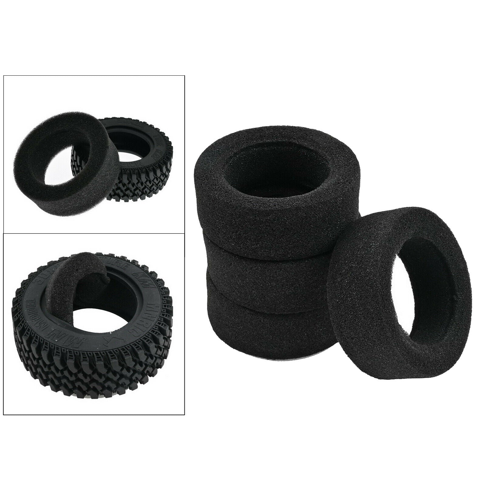 4pcs 4 Pieces 1/12 RC Crawler Tire Foam Insert Accessory Replacement Parts