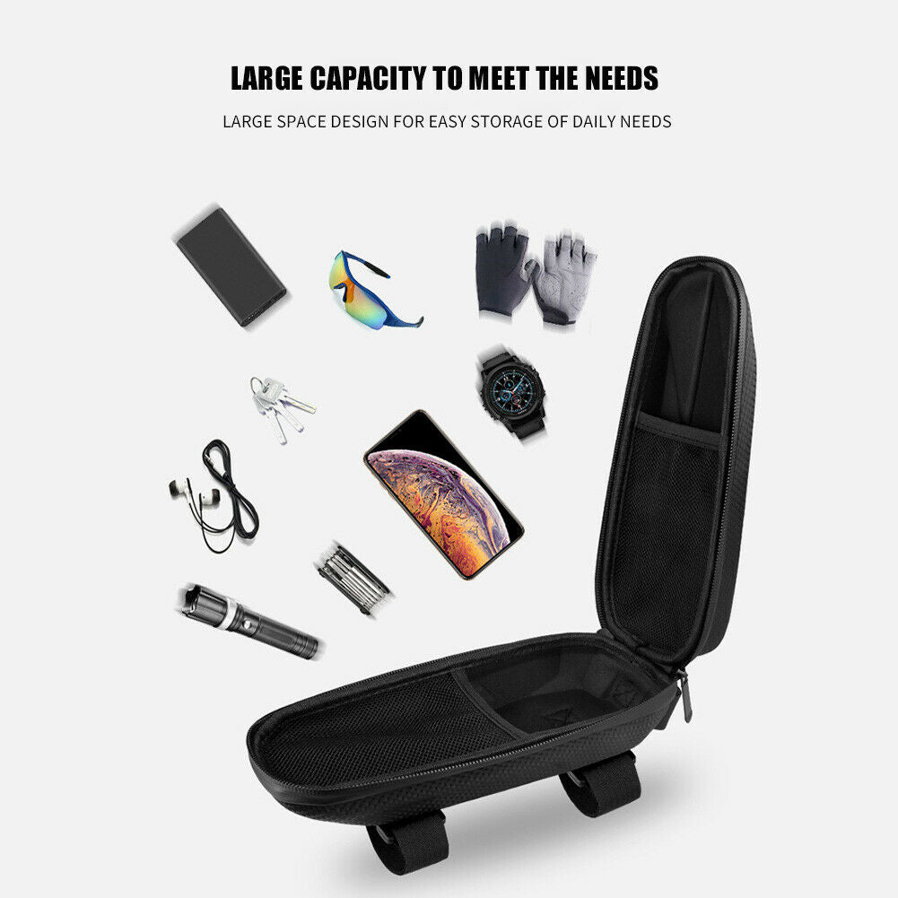 Bicycle Frame Front Top Tube Bag Waterproof Reflective Large MTB Bike Pack @