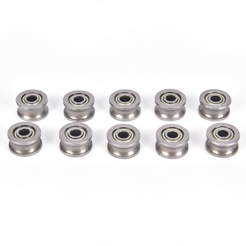 10pc U624ZZ U groove ball bearing guide pulley for rail track linear 4*1 .l8