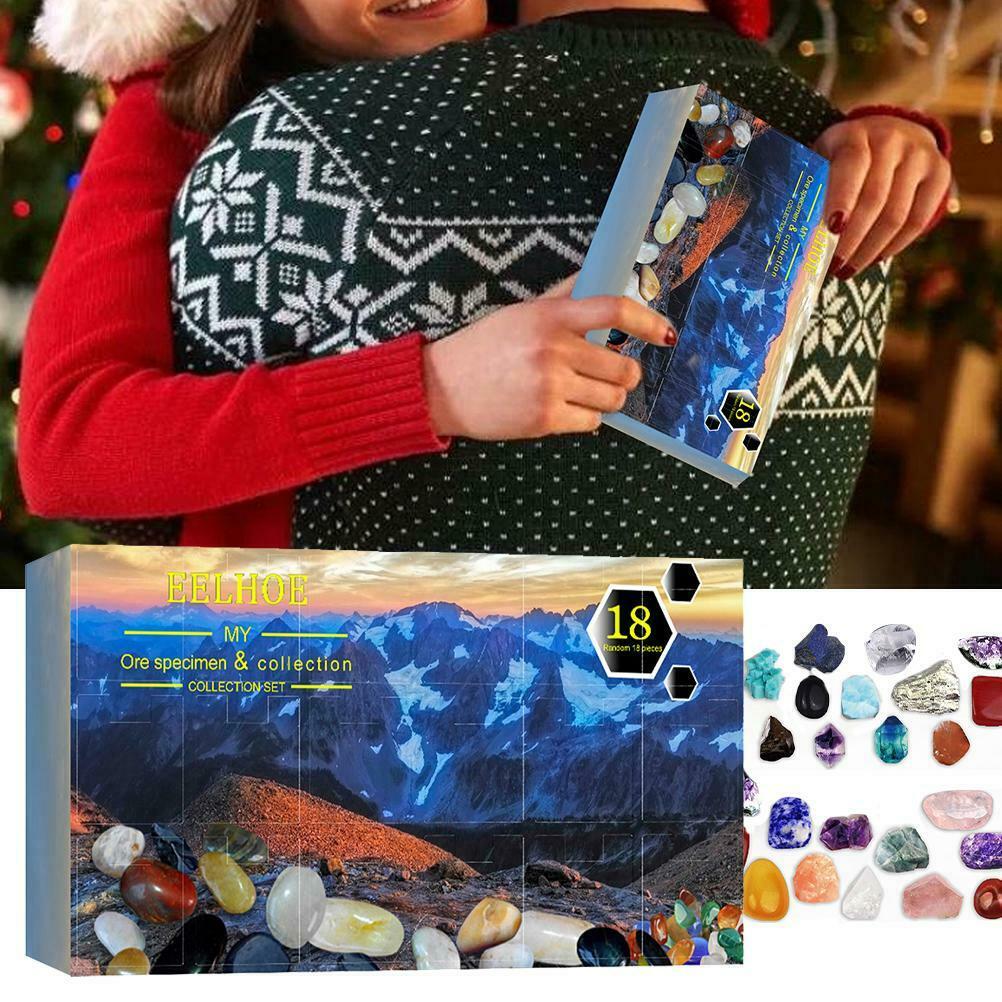 Christmas for Kids 18 Grids Mineral Gift Box Toys Christmas Ore Blind Box Toys