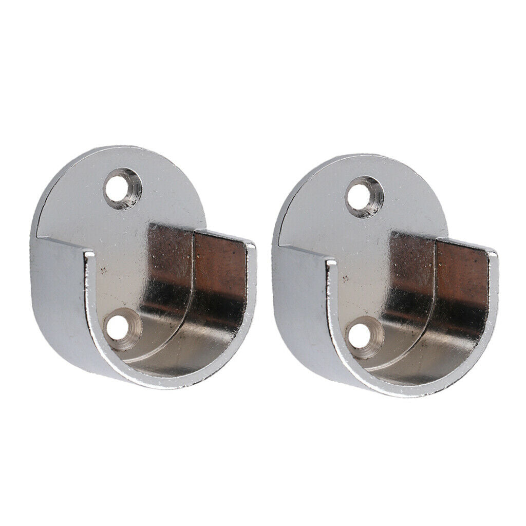 2Pairs Curtain pole recess brackets 25mm/28mm rods Wardrobe rail support end