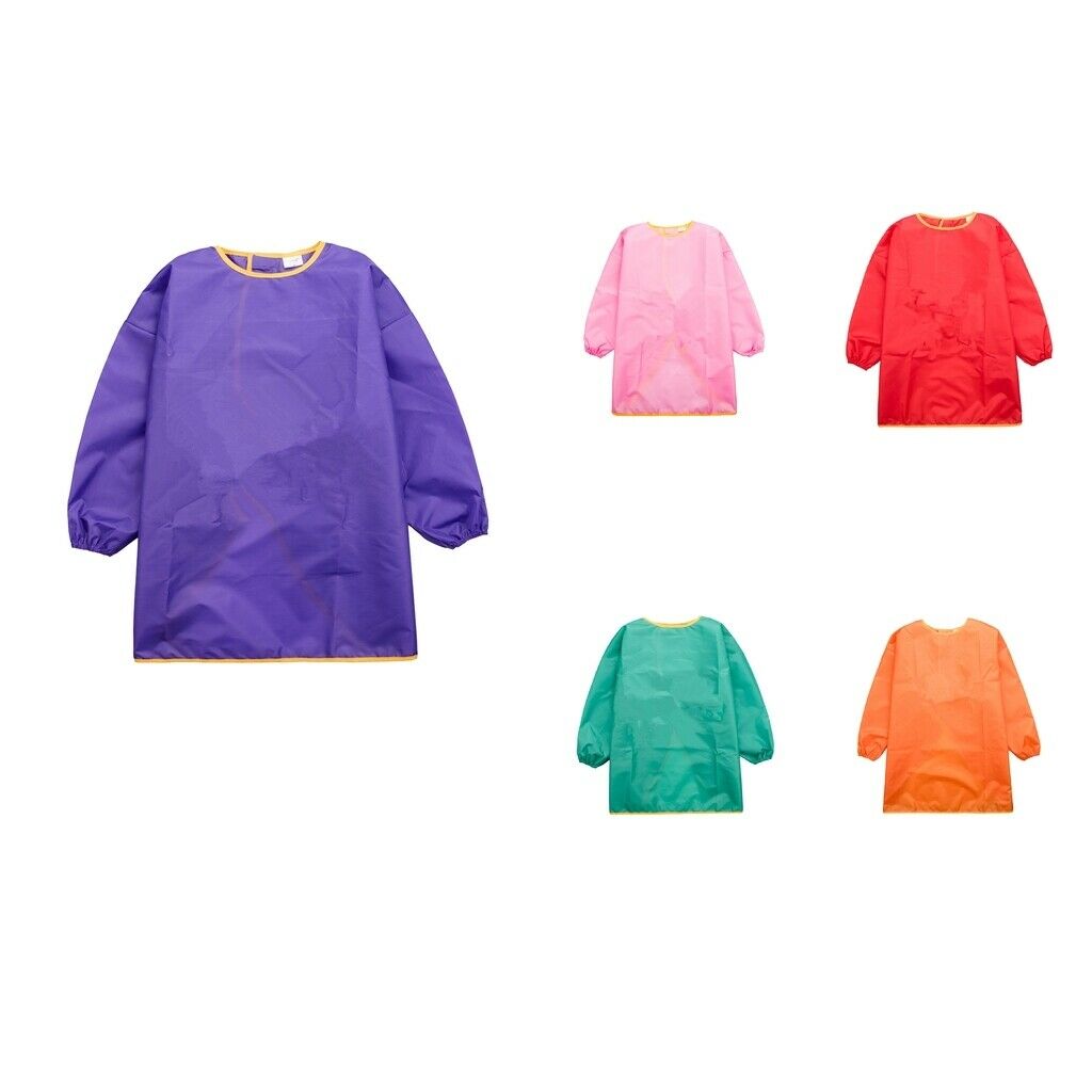 5 Pieces Kids Apron Bib Waterproof Smocks Clothes Protector for 90-100cm