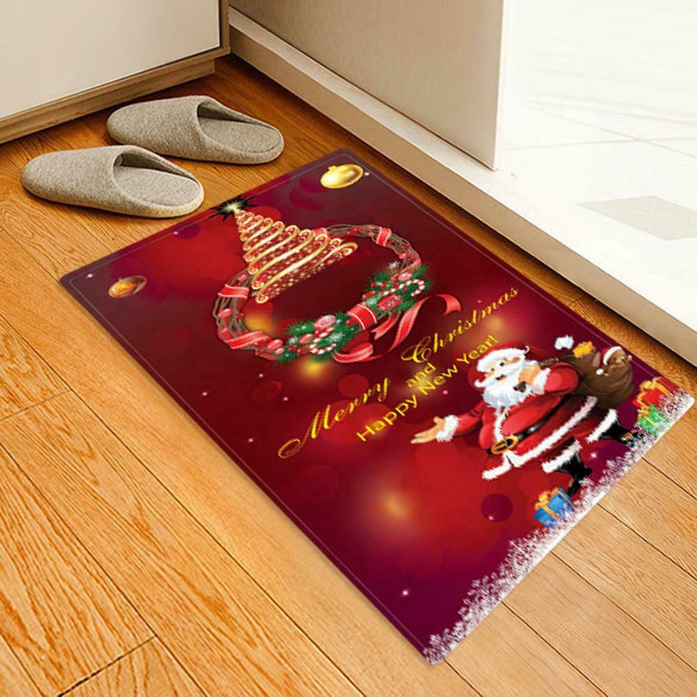 40x120cm Christmas Santa Claus Anti-slip Pad Kitchen Floor Mat Carpet Rug @