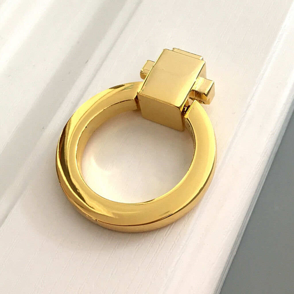 Bright Golden Color Cabinet Knob Round  Handle Furniture Hardware Metal