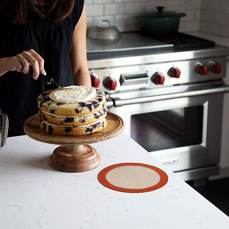 Home Round Kitchen Thickened Organic Silicone HighTemperature Baking Oven Mat HN