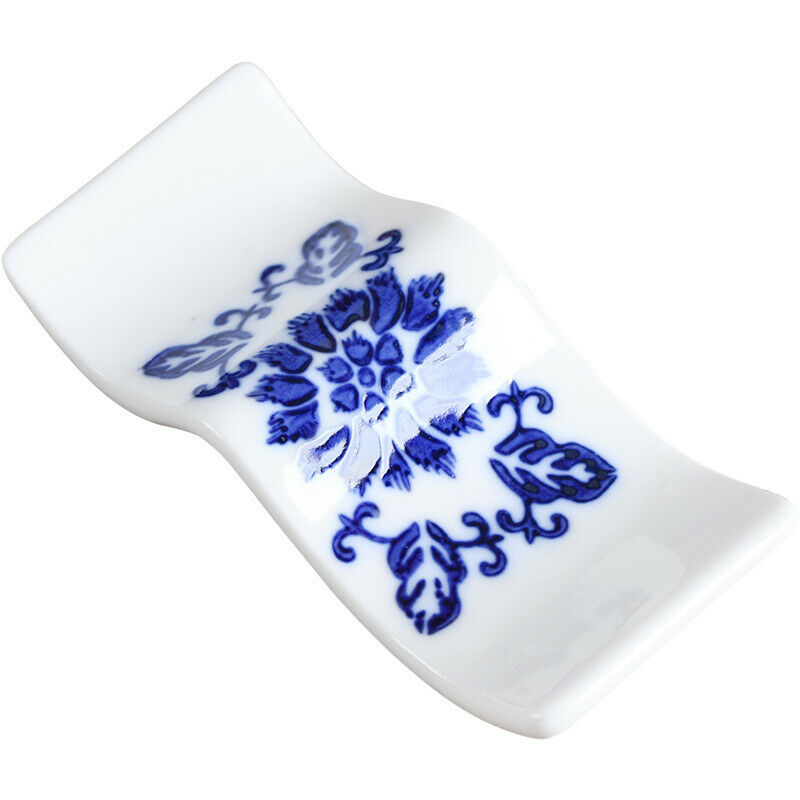 2Pcs Chopsticks Rack Chinese Ceramic Porcelain Spoon Holder Stand Cutlery Home