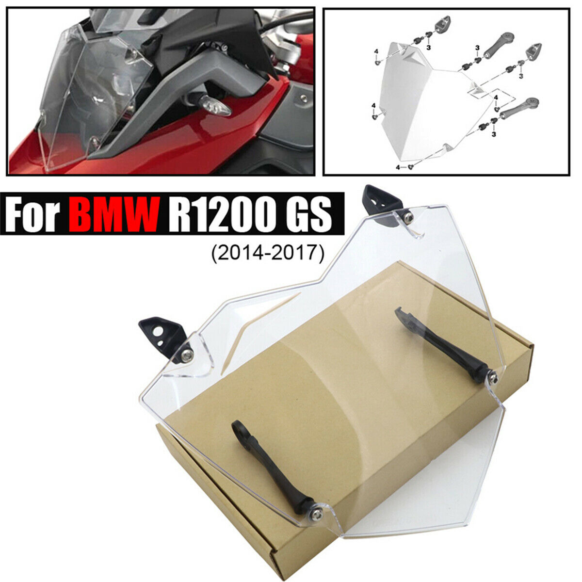 Motorcycle Transparent Headlight Shade For BMW R1200GS R1200 GS R1250GS LC 13-20