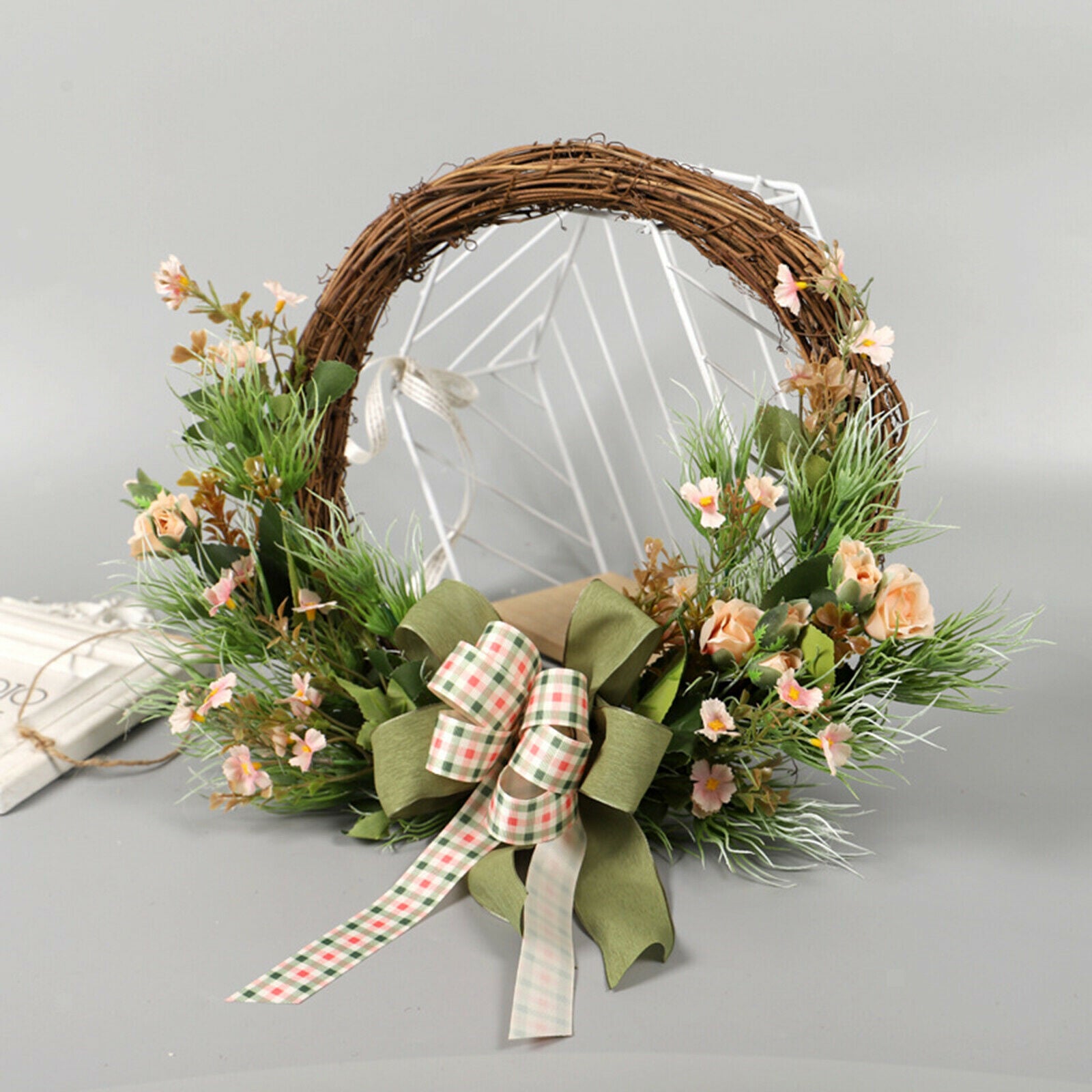 15.7'' Large Wreath Garland for Summer Front Door Window Wedding Decor